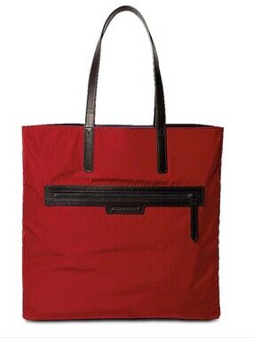 Burberry Nylon And Leather Tote Schoulder Bag Revisible Red And Bleu